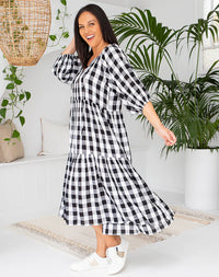 AMBER DRESS- BLACK GINGHAM