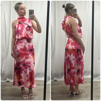 REECE MAXI DRESS- RASPBERRY FLORAL