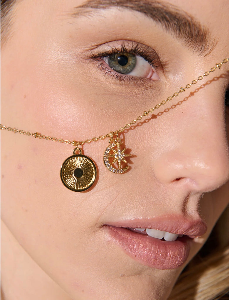 GALA 18K GOLD PLATED CHARM NECKLACE