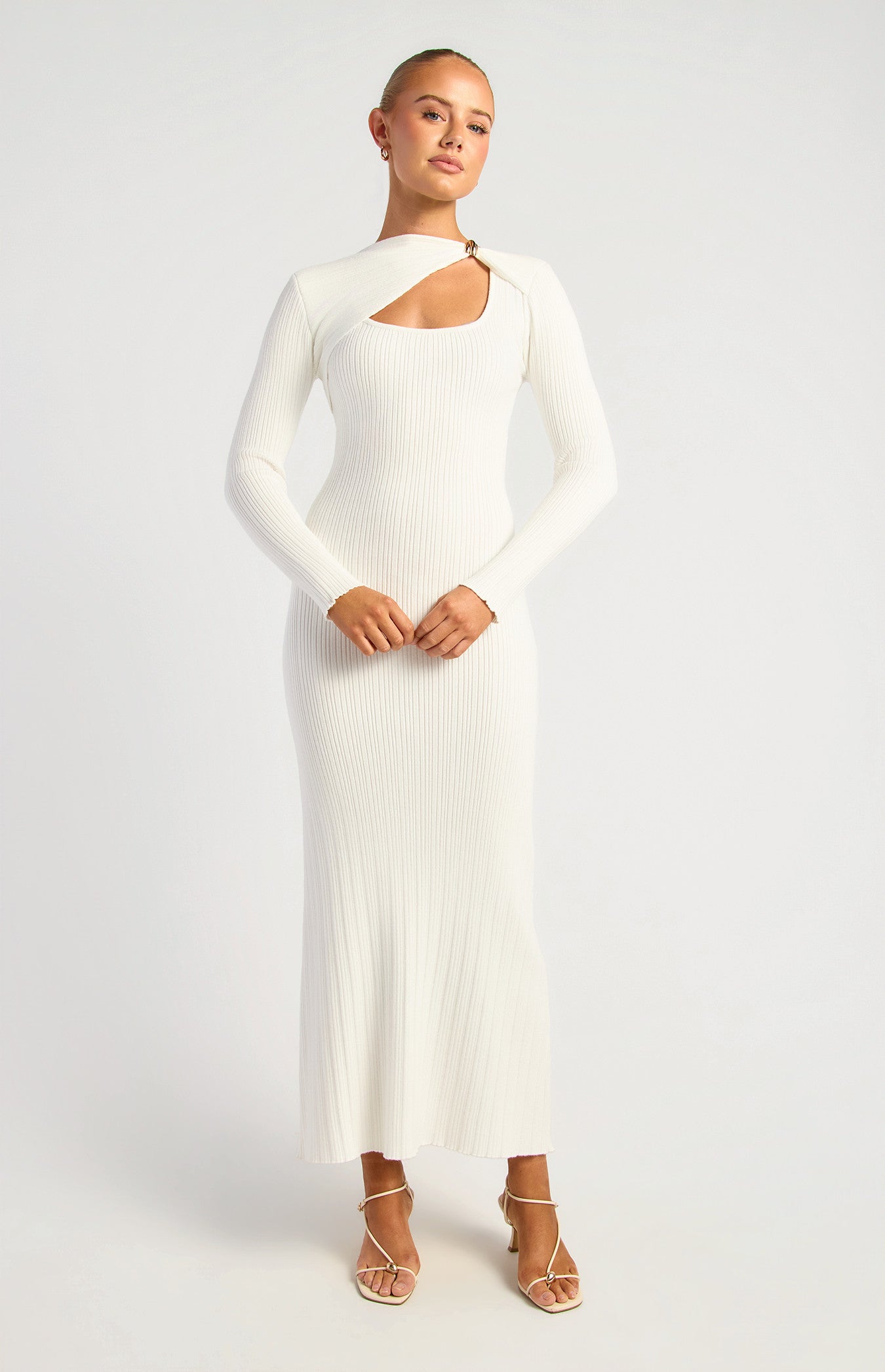 THE SERAPHINE GOLD RING CUT OUT DRESS