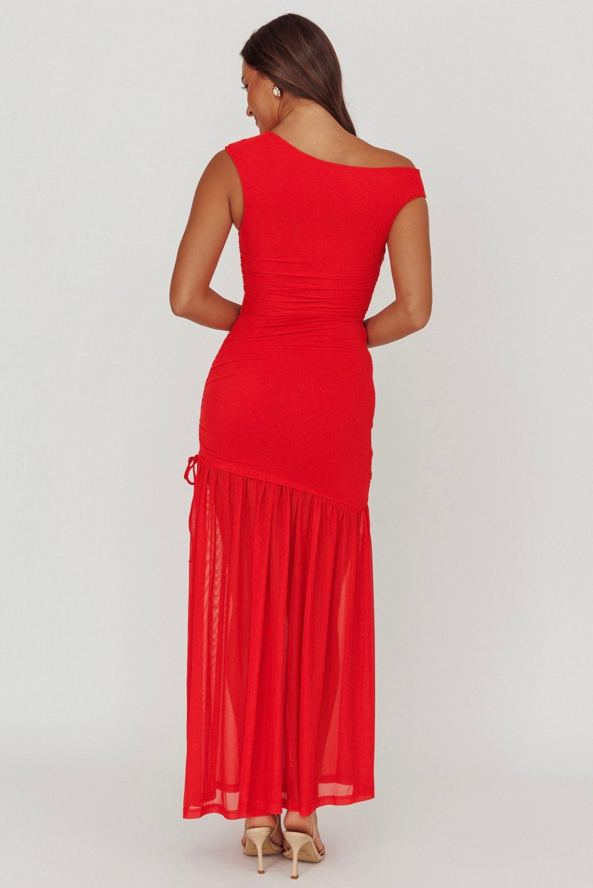 VALENTINA ROUGE MESH MAXI DRESS