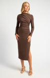 KELLY LONG SLEEVE MIDI DRESS- ESPRESSO