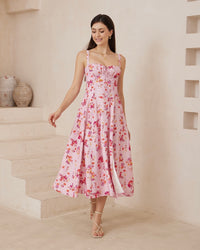 ALIYAH MIDI DRESS- PINK FLORAL