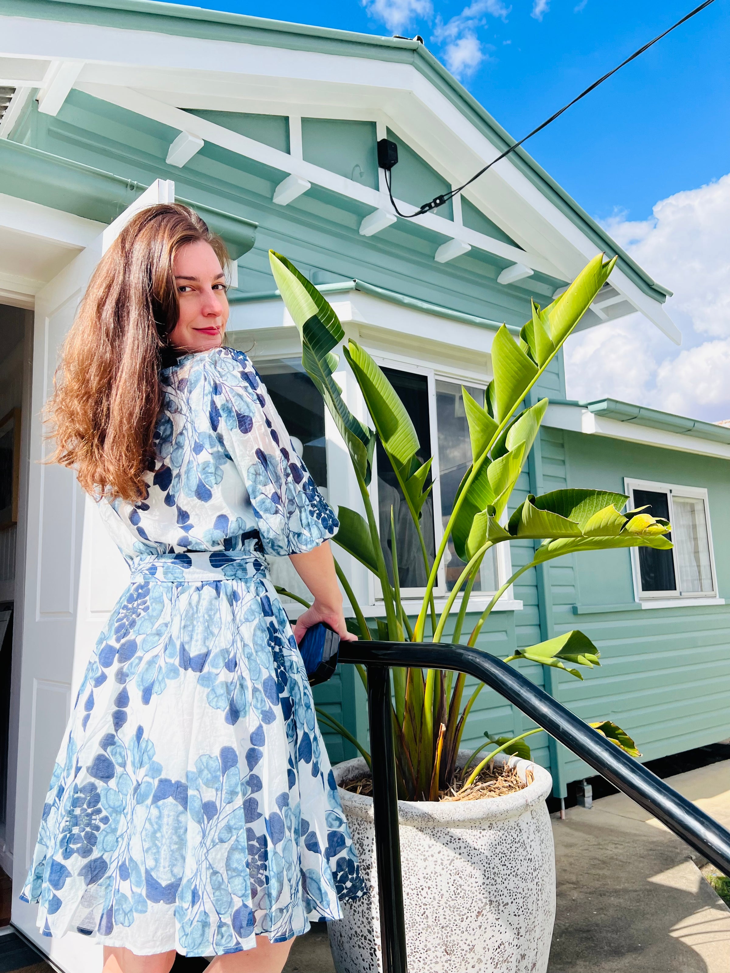 VALERIA DRESS- BLUE BLOSSOM