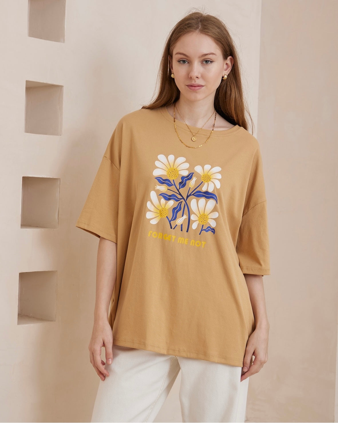 FORGET-ME-NOT TEE- MUSTARD