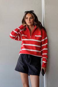 BERKLEY SWEATER- SCARLET RED