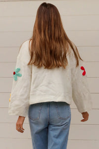 FLEURA CARDIGAN- WHITE