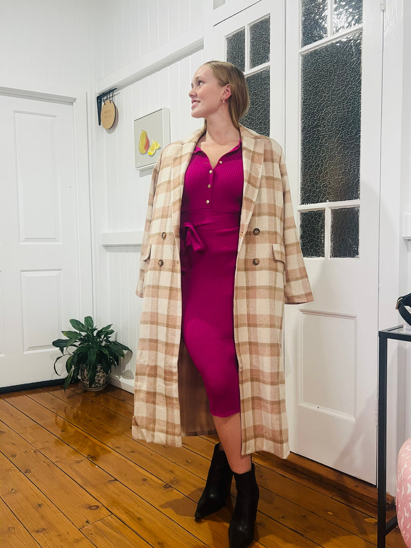 BETTINA COAT- BEIGE CHECK