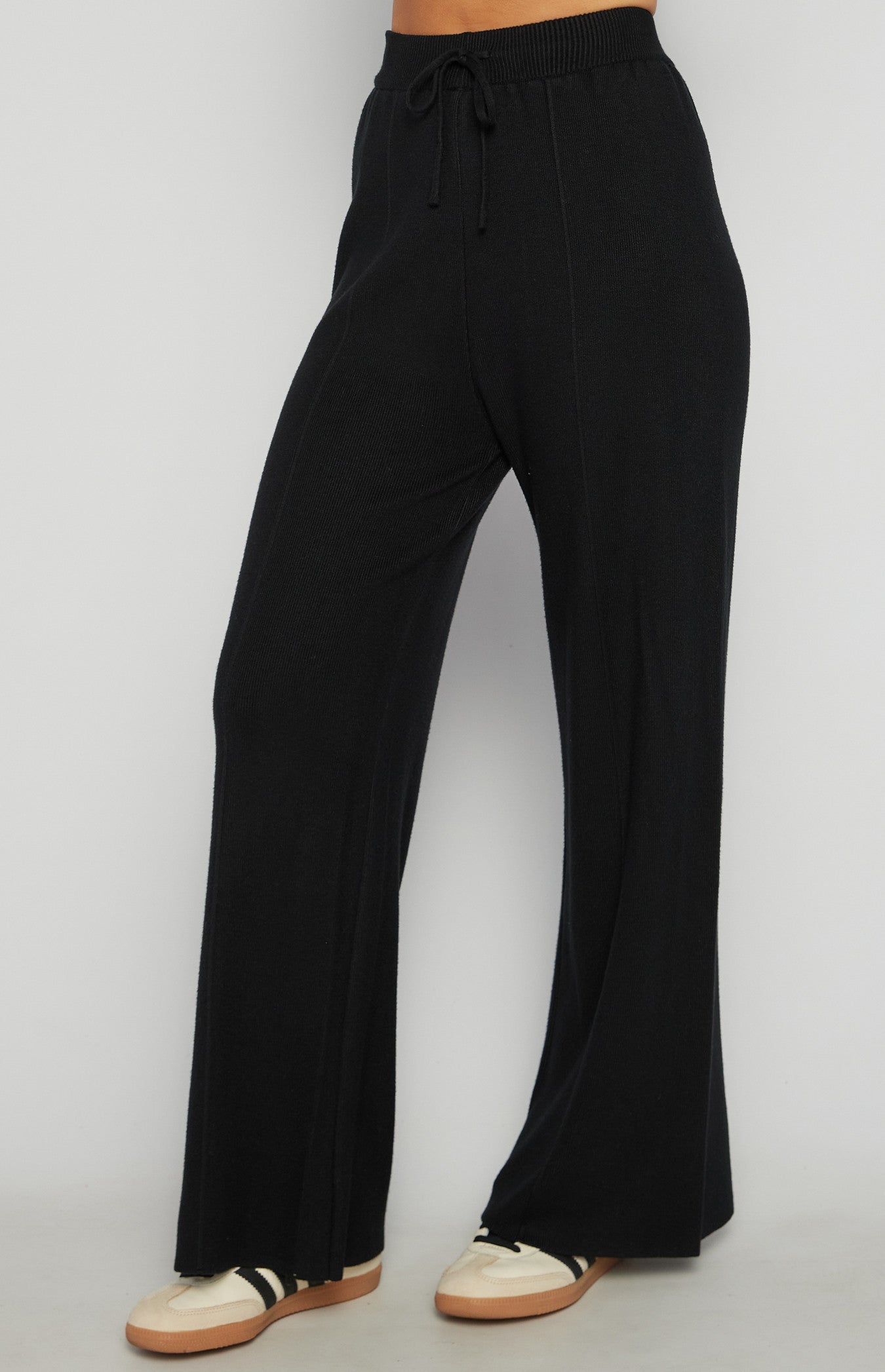 ABBY KNIT PANTS- BLACK