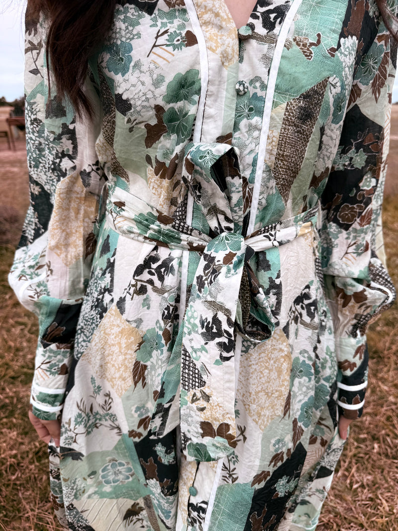 MEADOWS MIDI DRESS- GREEN
