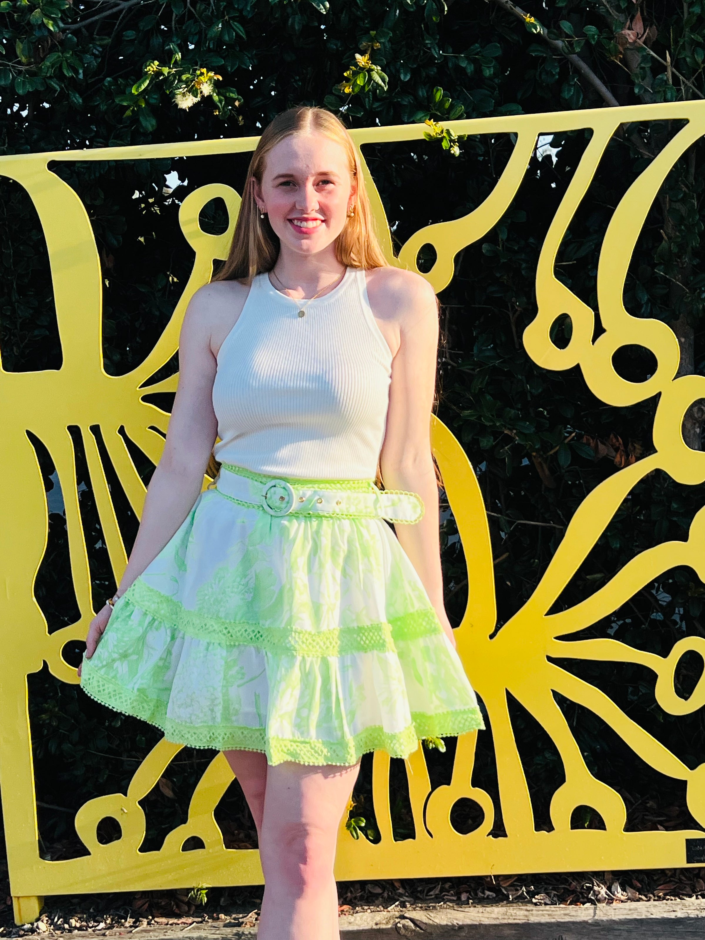 DOLLY SKIRT- LIME DOLL