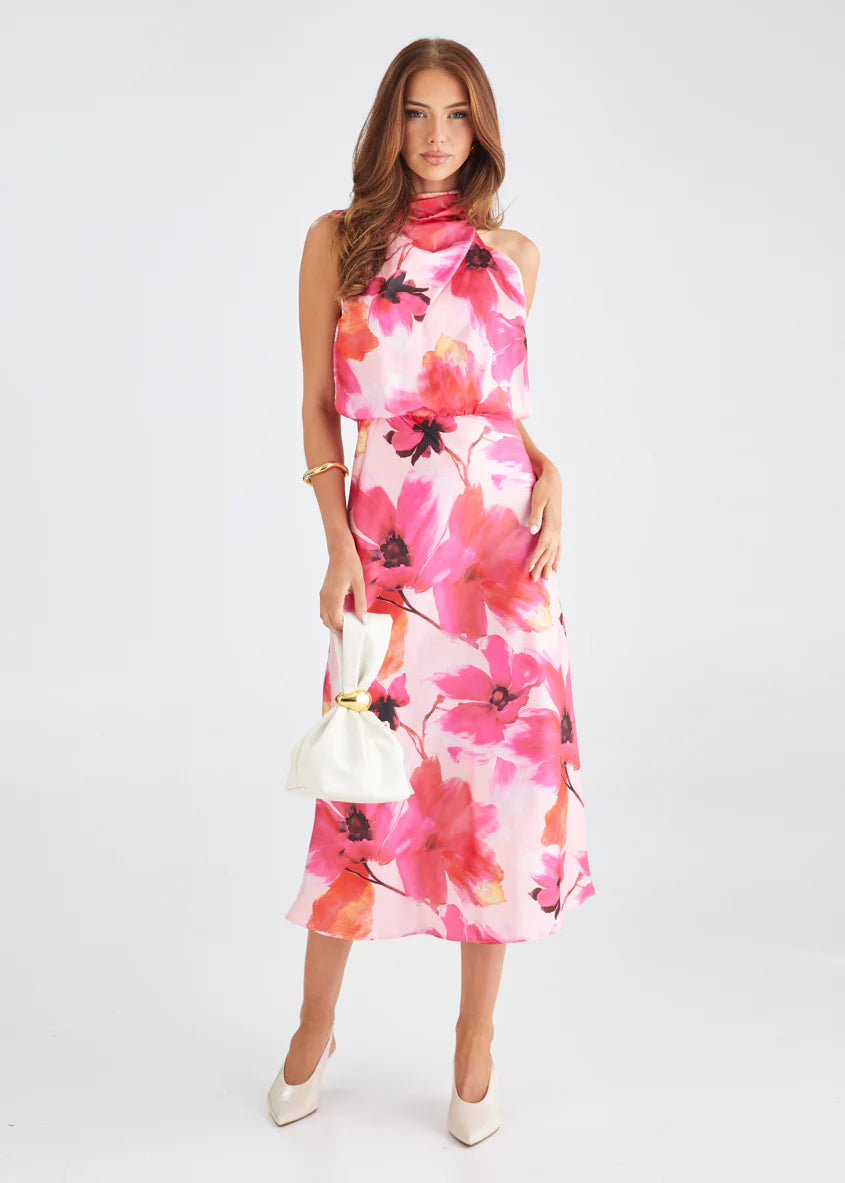 REECE MAXI DRESS- RASPBERRY FLORAL