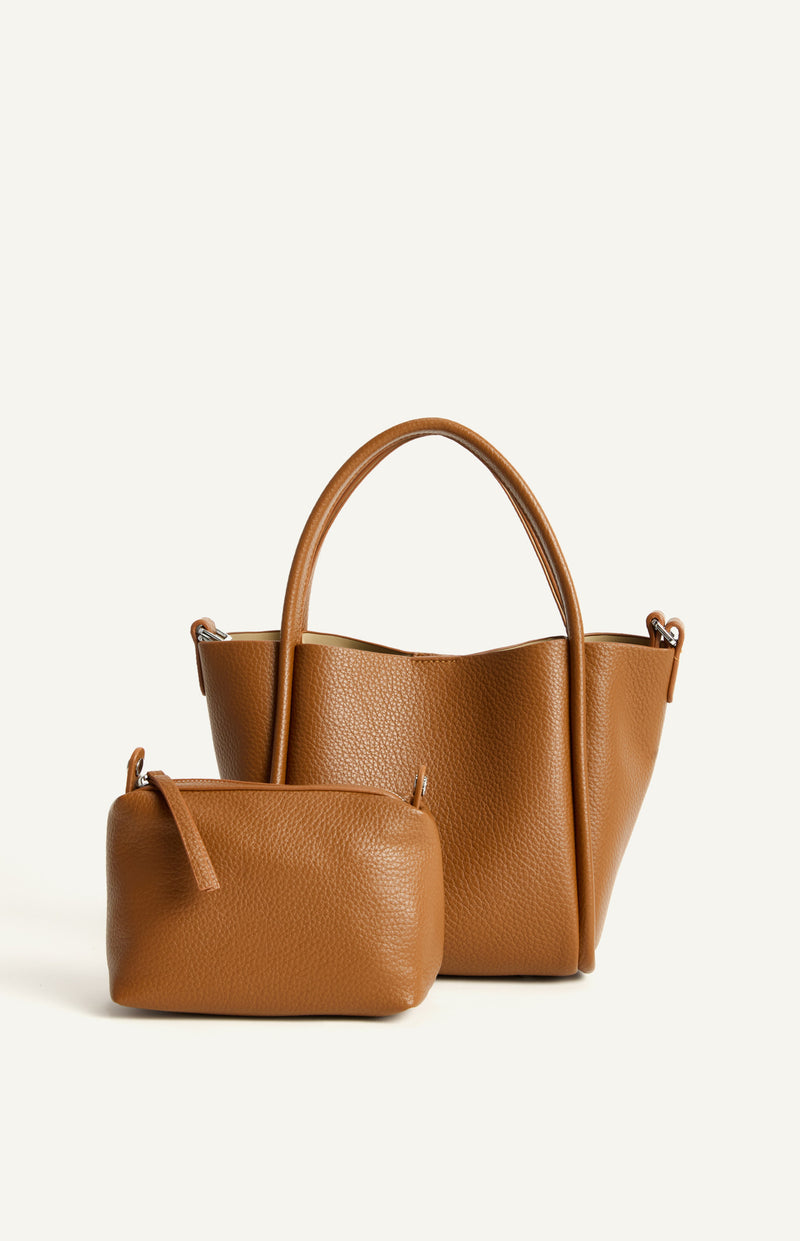 NAOMI HANDLE BAG- CARAMEL