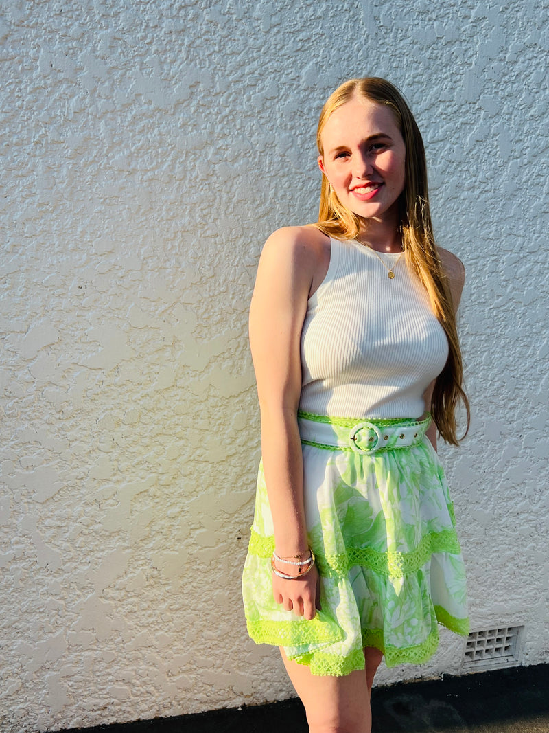 DOLLY SKIRT- LIME DOLL