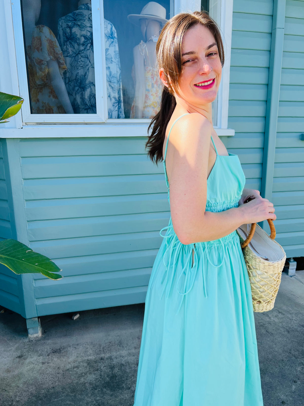 LILLY MAXI DRESS- AQUA BLUE