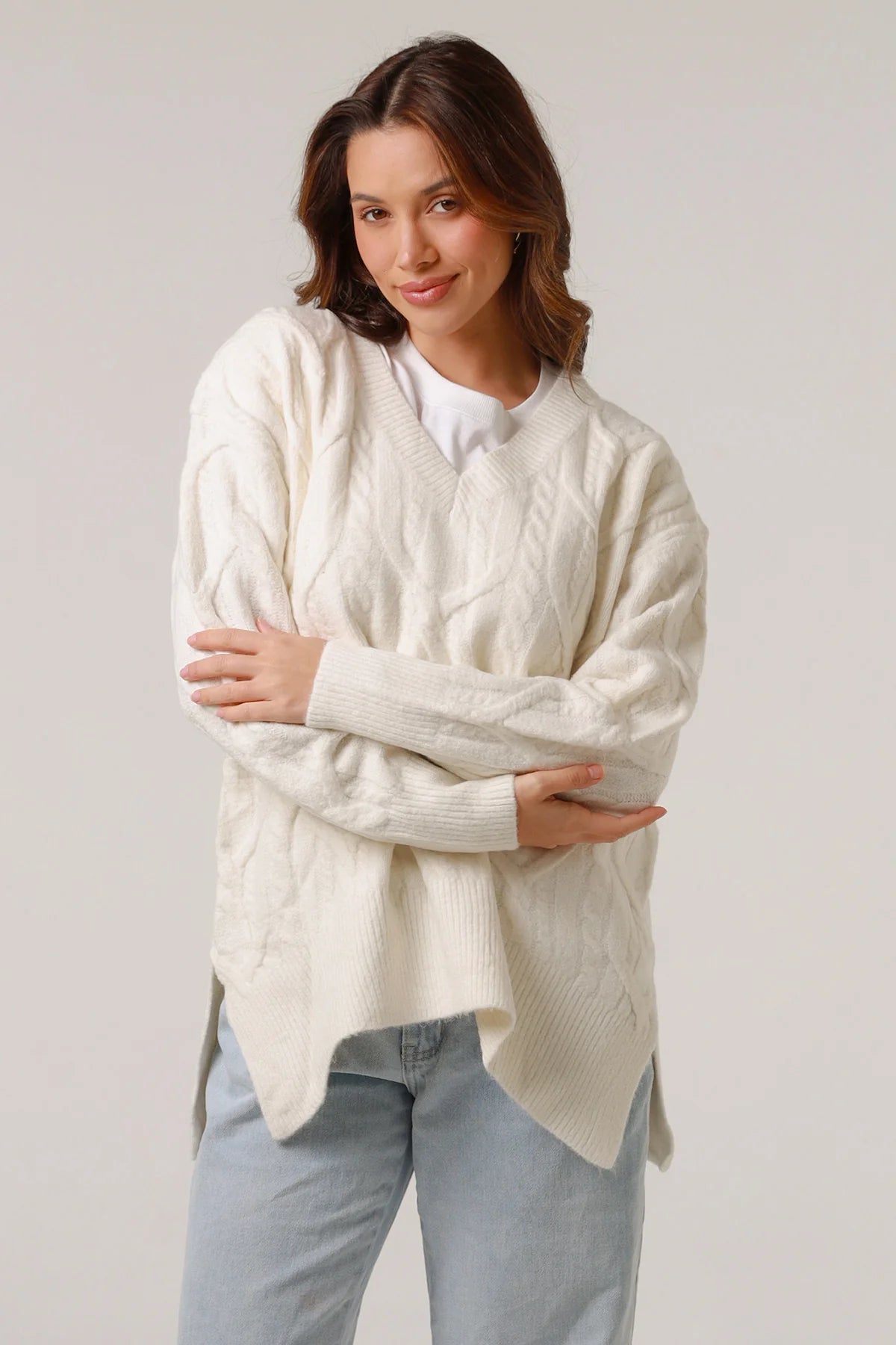 LOUISE KNIT TOP- WHITE