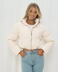 OLI CROPPED JACKET- BEIGE