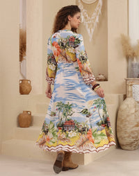 SANTORINI ESCAPE MAXI DRESS