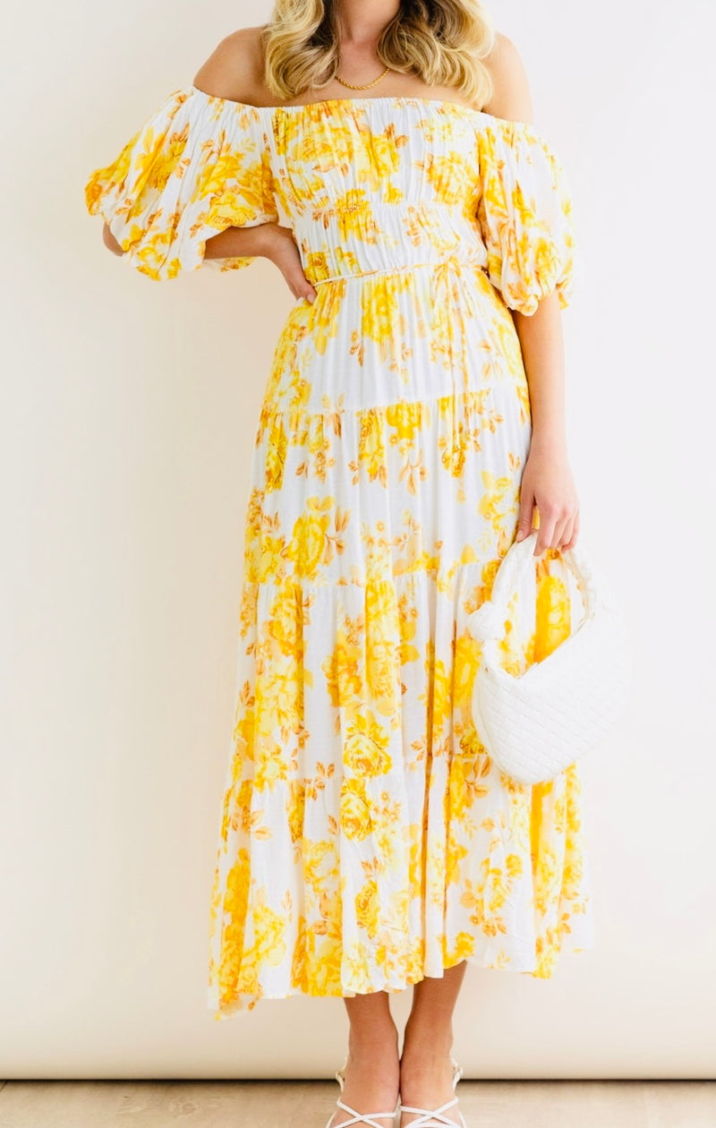 PALOMA MAXI DRESS- YELLOW FLORAL