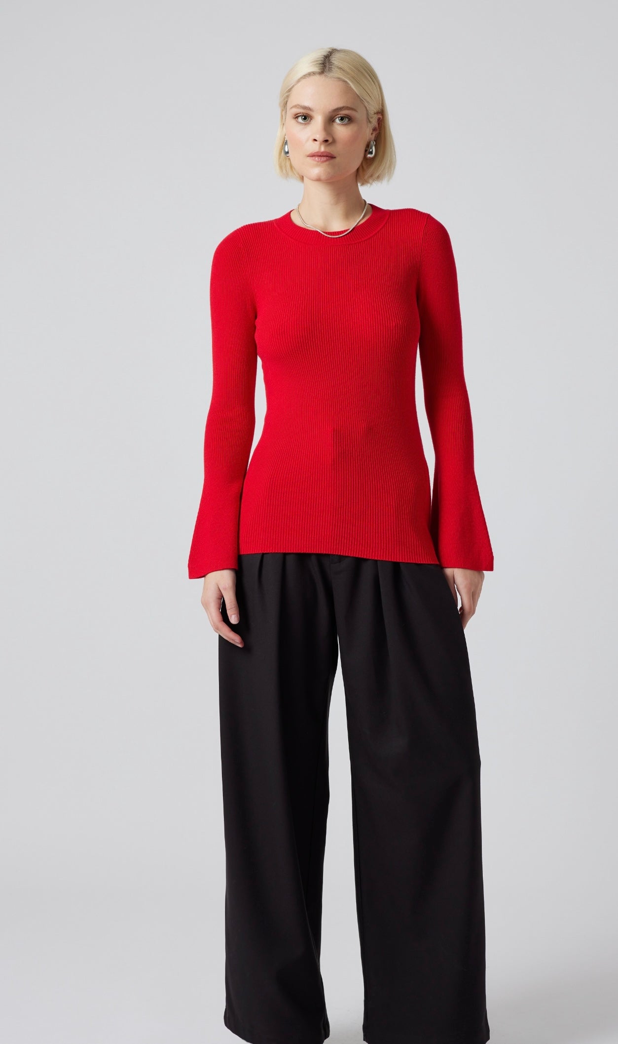 MABEL KNIT TOP- RED