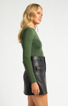 DANIELA SHEER KNIT TOP- MOSS