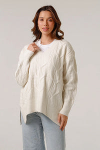 LOUISE KNIT TOP- WHITE