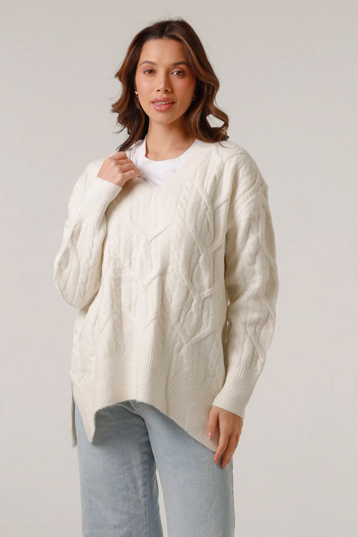 LOUISE KNIT TOP- WHITE