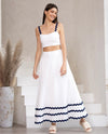 Mystique Two Piece Set/ White and Navy