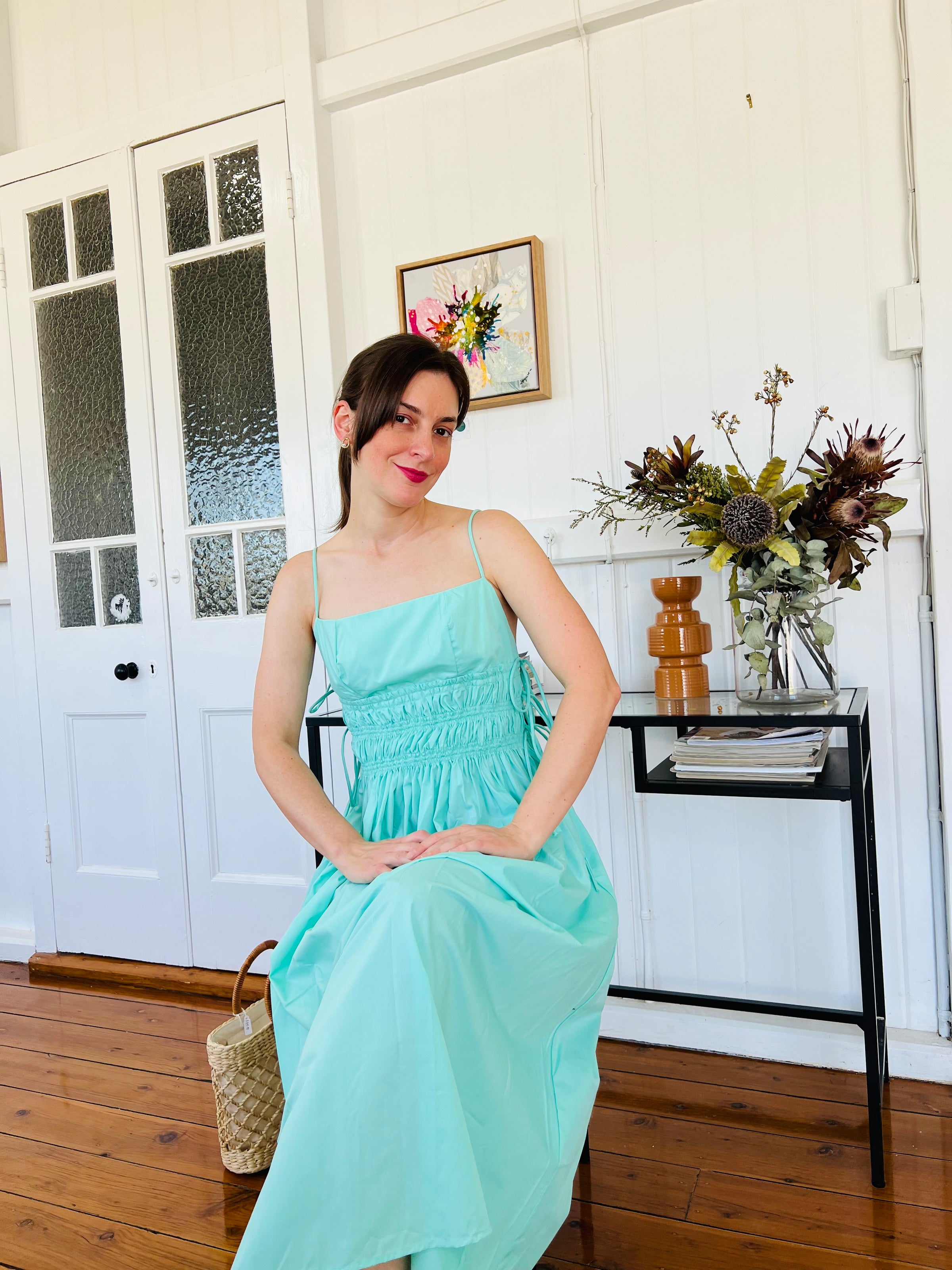 LILLY MAXI DRESS- AQUA BLUE