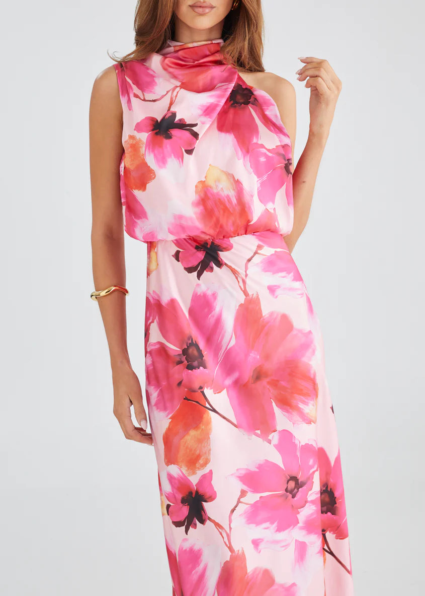 REECE MAXI DRESS- RASPBERRY FLORAL