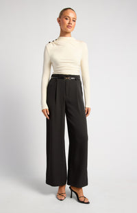 THE AURELIA MOCK NECK GOLD BUTTON TOP