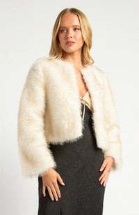 WILLOW FAUX FUR COAT- IVORY