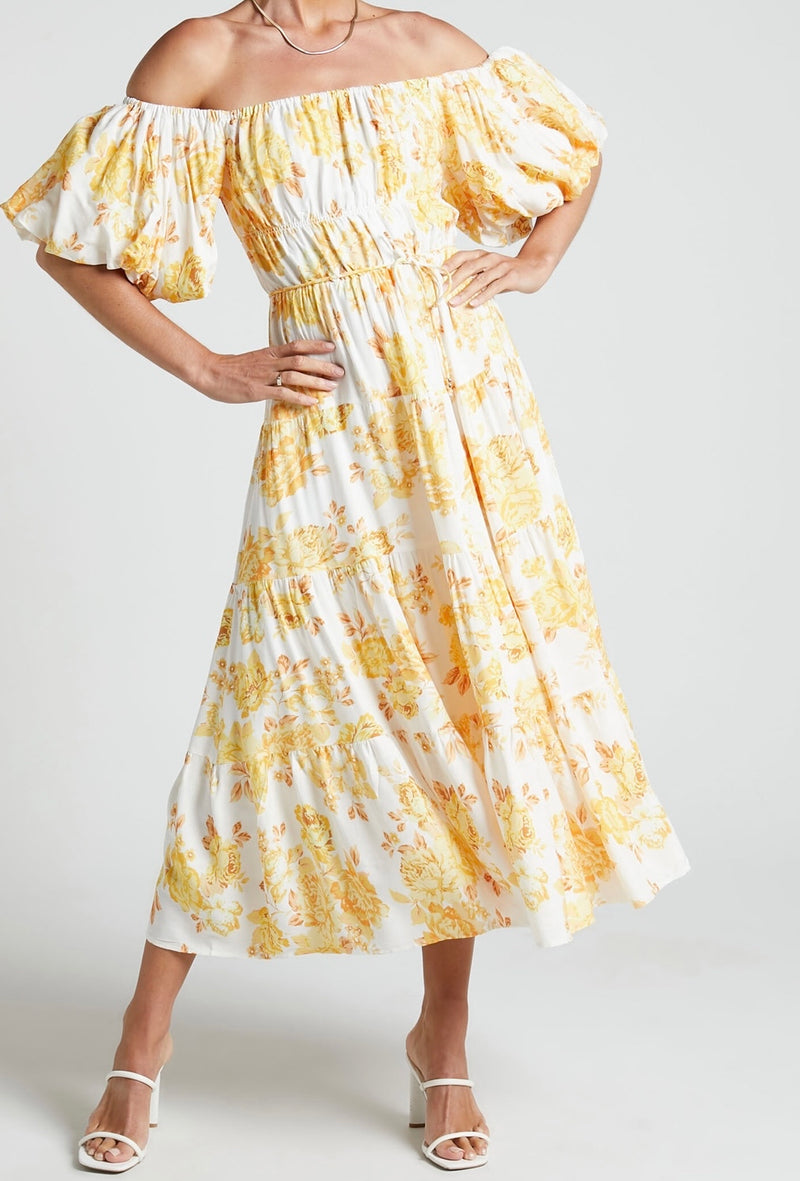 PALOMA MAXI DRESS- YELLOW FLORAL