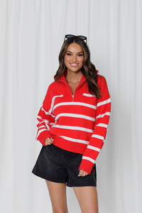 BERKLEY SWEATER- SCARLET RED