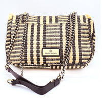 RAFFIA CLUTCH- BLACK