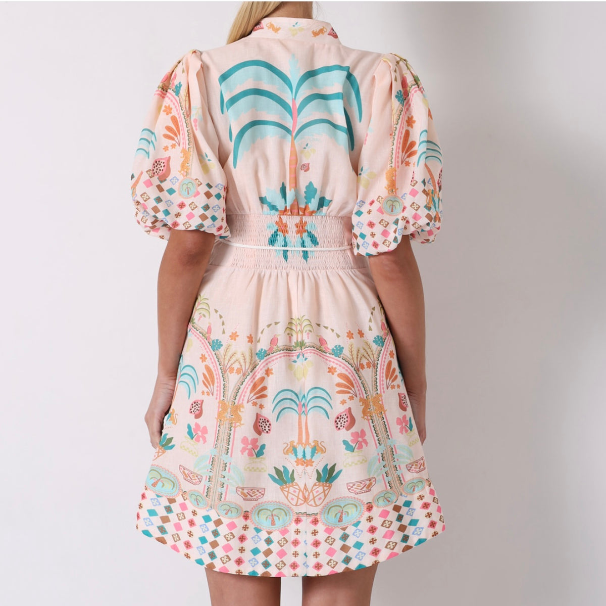 MIA MILANI ACACIÂ PALM CREAMY BLUSH- MINI DRESS