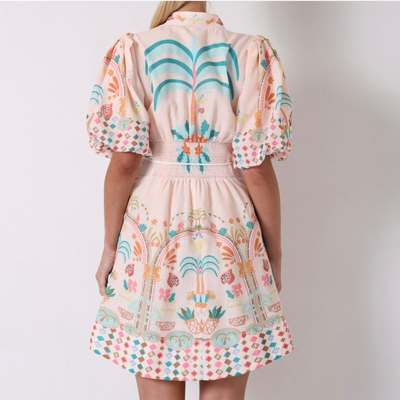 MIA MILANI ACACIÂ PALM CREAMY BLUSH- MINI DRESS