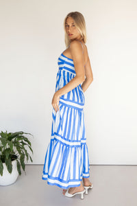 ARABELLA MIDI DRESS- BLUE