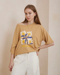 FORGET-ME-NOT TEE- MUSTARD