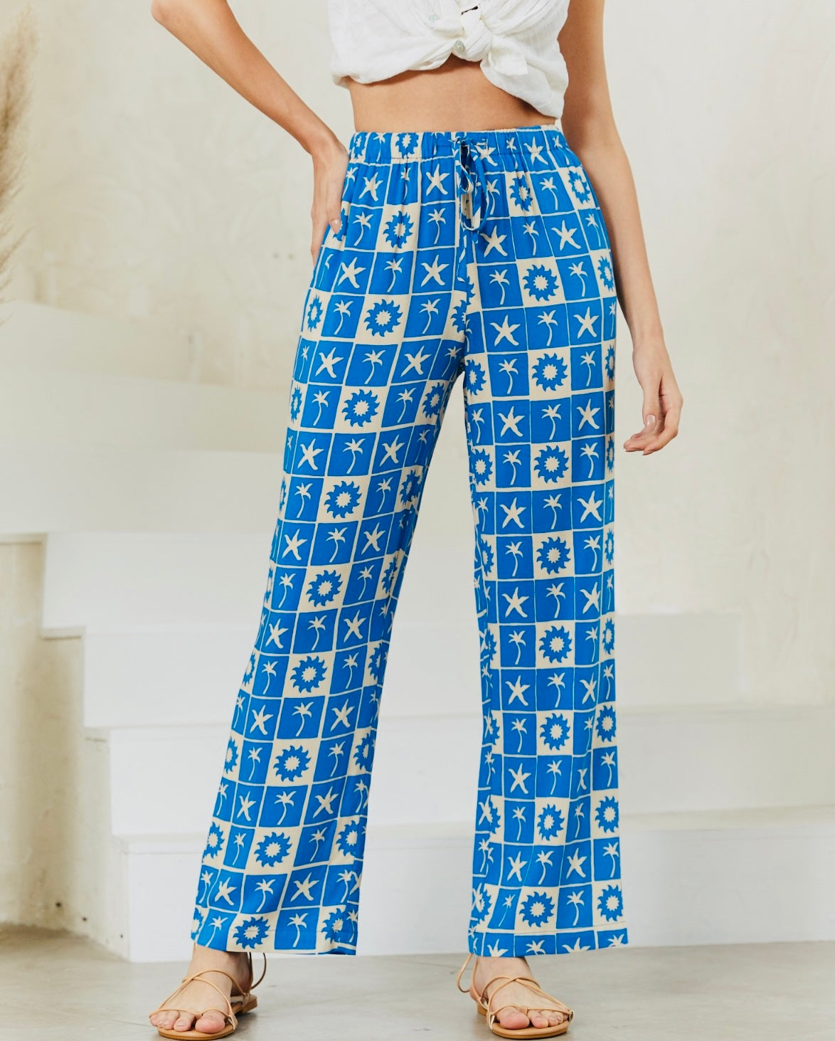 Agatha Button Up Pant- Exclusive Print