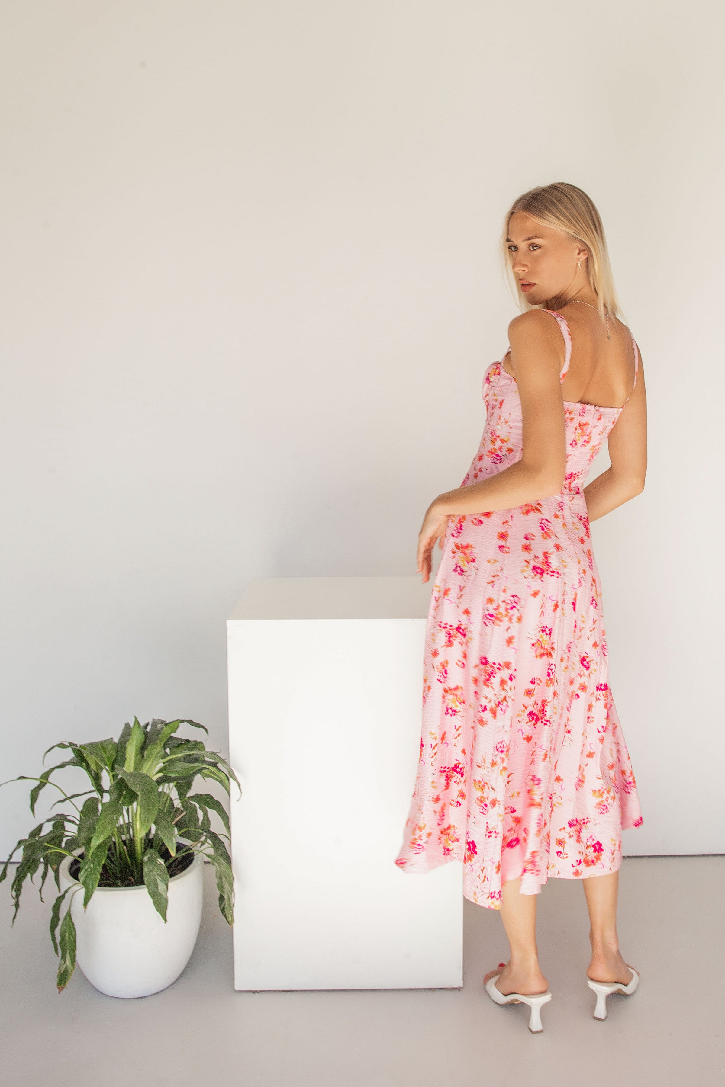 ALIYAH MIDI DRESS- PINK FLORAL