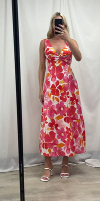 SUNSET BLOOM MIDI DRESS