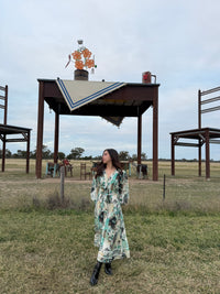 MEADOWS MIDI DRESS- GREEN