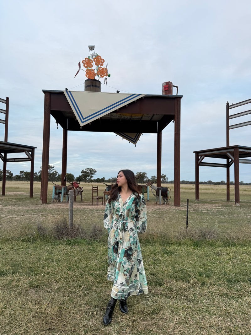 MEADOWS MIDI DRESS- GREEN