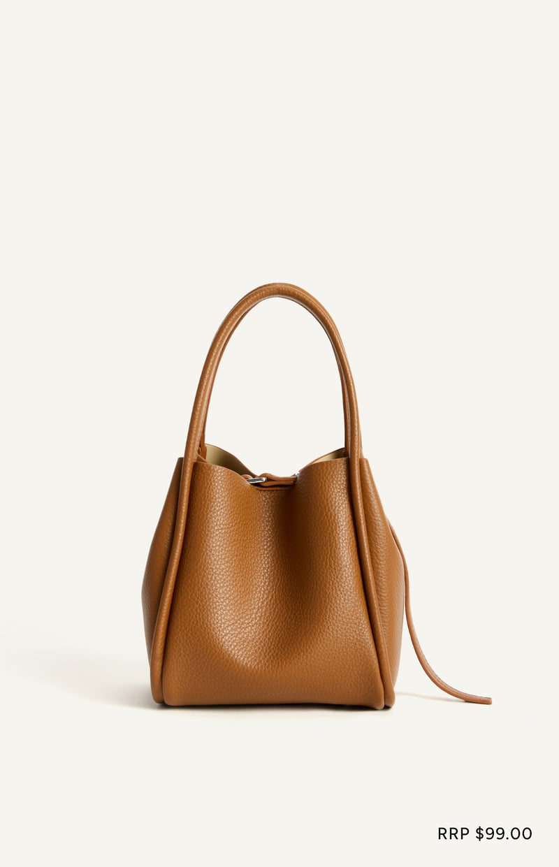 NAOMI HANDLE BAG- CARAMEL