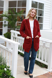 CHARLOTTE CARDIGAN- RED WINE