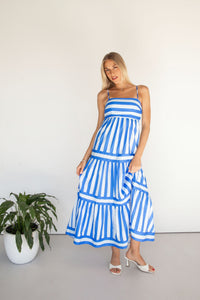 ARABELLA MIDI DRESS- BLUE