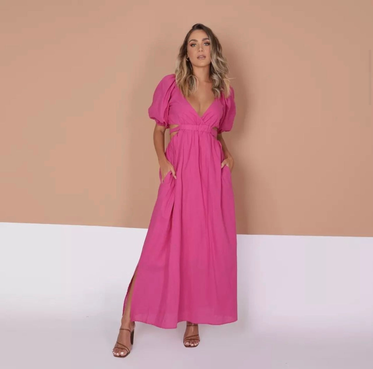 ELEANOR RASPBERRY MAXI DRESS