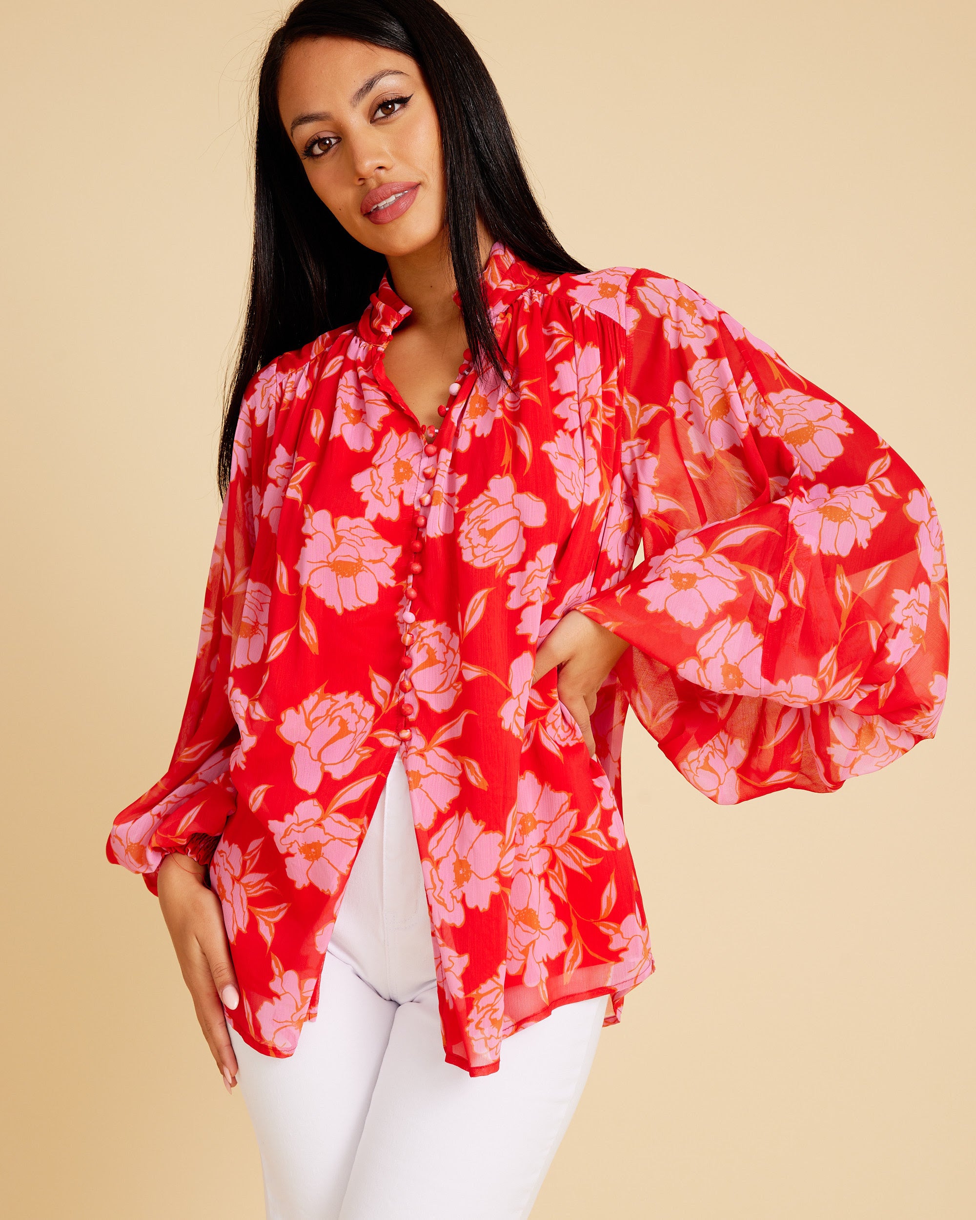 DREAMS BLOUSE - PINK/RED