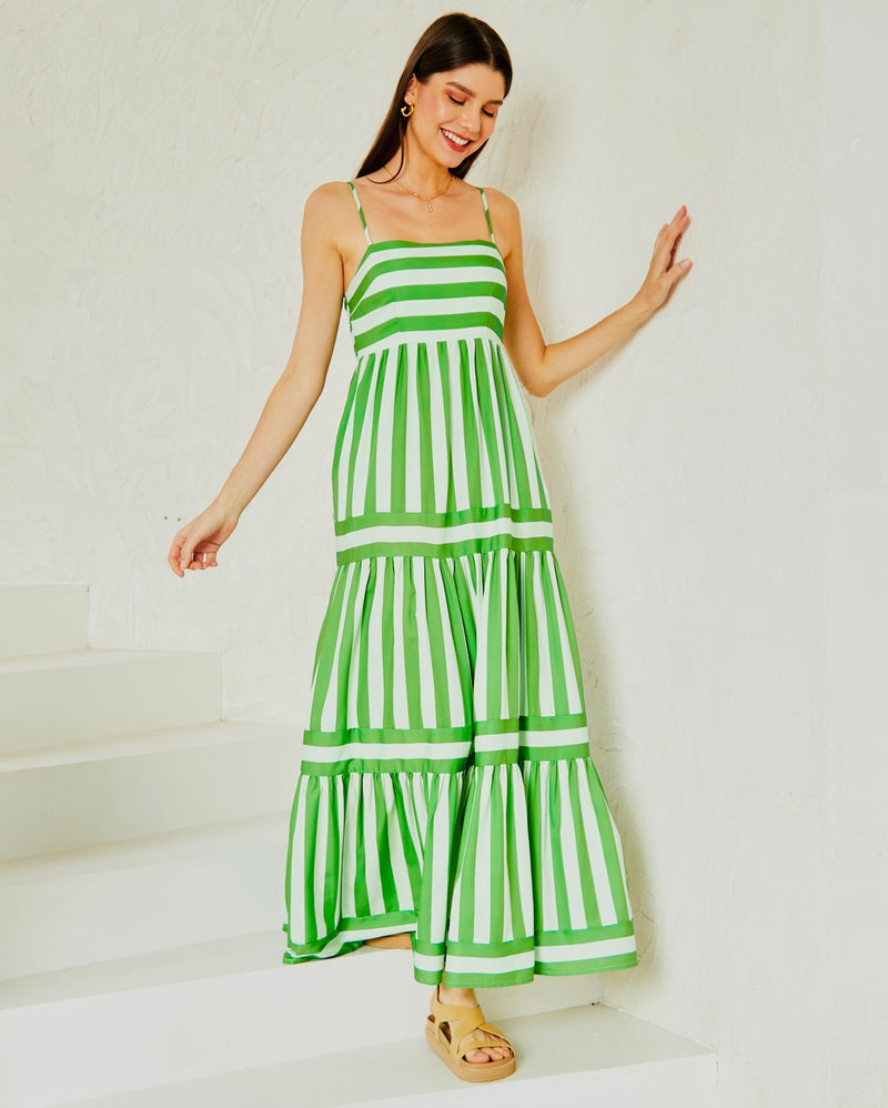 ARABELLA MIDI DRESS- GREEN